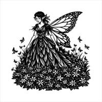 Fairy Flowing Gown. vector