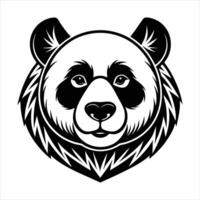 Minimalist Panda On White vector
