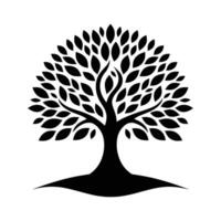 A black and white tree silhouette vector