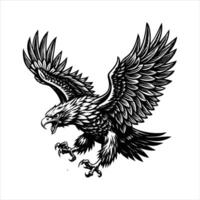 Eagle Swooping to Catch a Fish vector