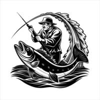 A man with a fish vector