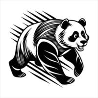 Full body view of a panda bear vector