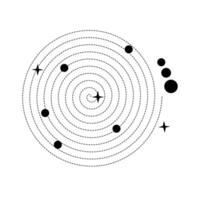 solar system symbol outline vector