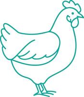 Chicken Line Art Illustration vector