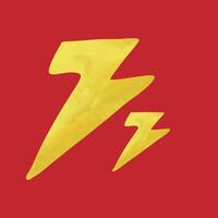 A dynamic watercolor style illustration of a thunderbolt with vibrant textures and fluid color blending. vector