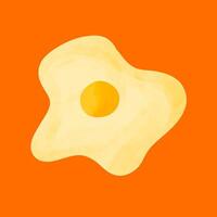 beautiful watercolor style illustration of a fried egg with rich textures and soft color blending. vector