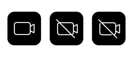 call outline icon on black square. Virtual camera sign symbol vector