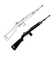 Black and White US Army Rifle M1 Carbine vector
