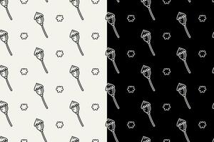 poppy buds with flower doodle seamless pattern on black white background set. poppies burgeon flower engraving pattern background. retro poppy flower buds background for florist decor and merchandise vector