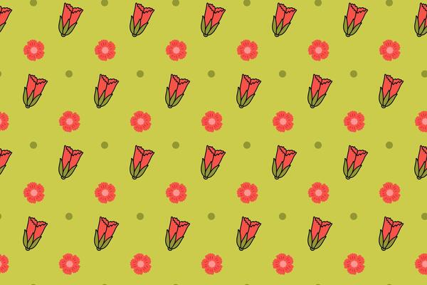 poppy petal with dot and flower colorful seamless pattern on green background. poppies flower doodle illustration pattern background. poppy petal flowers background for florist decor and merchandise