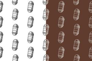 barber lamp pole doodle seamless pattern on brown white background set. barber light pole signage engraving pattern background. retro barber pole sign background for barbershop merchandise vector