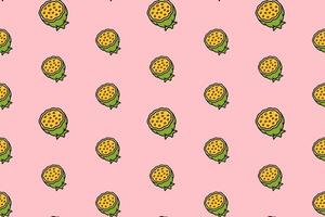 lotus stem with leaves colorful seamless pattern on pink background. lotus flower stem doodle illustration pattern background. lotus stem flowers background for florist decor and merchandise vector