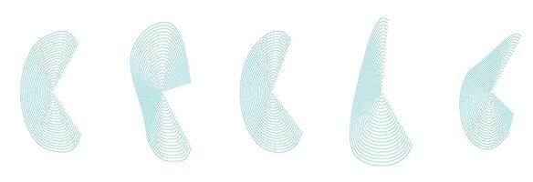 Set of teal colored amorphous shapes on a white background. Abstract elements for your design. Graphic for creativity. vector
