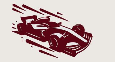 A racing car is shown in a stylized style vector