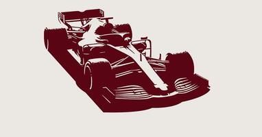 A racing car is shown in a white and red color vector