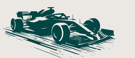 A racing car in a green color vector