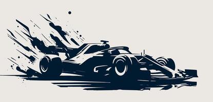 A racing car is shown in a splash. vector
