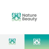 nature beauty butterfly logo design vector