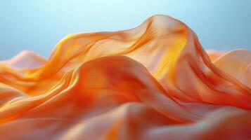 Colorful silk fabric creating a wave-like texture in soft light. photo
