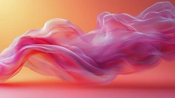Vibrant abstract composition with flowing pink and purple silk on a warm gradient background. photo