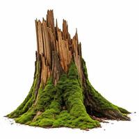 A tree stump with moss growing on it photo