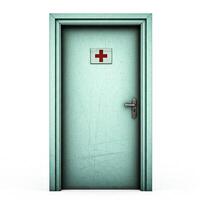 A door with a red cross on it photo