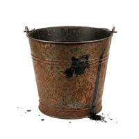 A rusty bucket with paint on it photo