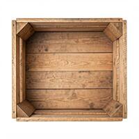 Wooden planter box isolated on white background 3d render photo
