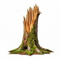A tree stump with moss growing on it photo