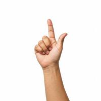 A hand is pointing up with a finger photo