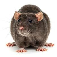 A rat is standing on a white background photo
