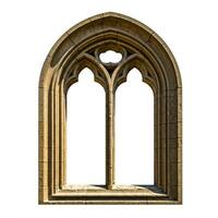 An old window with arches and a white background photo