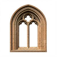 An old gothic window with two arches photo