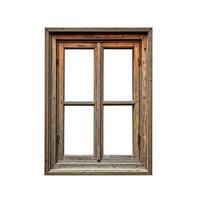 An old wooden window with a white background photo