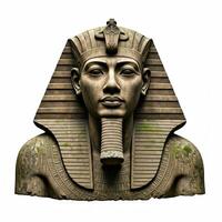 An ancient egyptian statue with a head of a faraoh, isolated on white photo