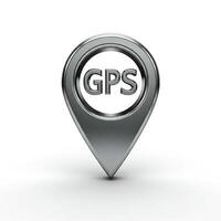 Gps location map pointer on white background photo