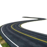 An empty road with a curved curve on it photo