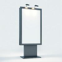 A blank billboard with lights on it photo