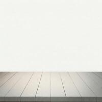 Empty wooden table with white background photo