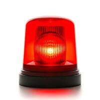 A red emergency light on a white background photo