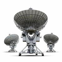 Three satellite dishes on a white background photo