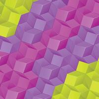 Abstract background with bright volume cubes vector