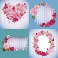 spring banners with beautiful sakura flowers vector
