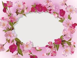 Spring flowers horizontal background vector