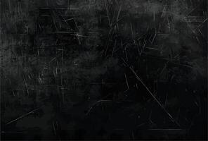 Dark Textured Abstract Scratched Black Surface Background vector