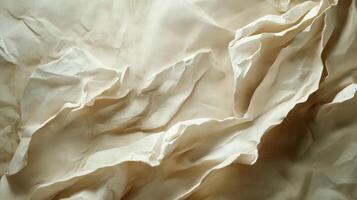 Cream fabric texture, crumpled, studio shot, soft light, design background photo