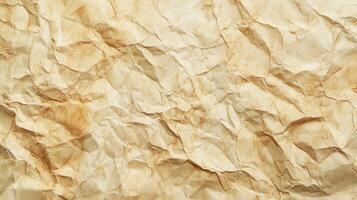 Crumpled, aged paper texture background design photo