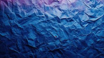 Blue crumpled paper texture, small detail, gradient background, design element photo