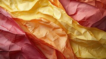 Crumpled autumn paper texture background design photo