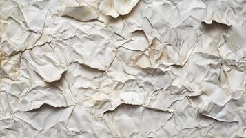 Crumpled, aged paper texture background photo